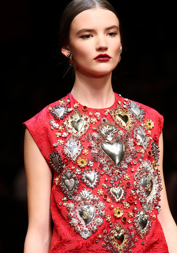 Romance of hearts in fashion collections or Valentine's Day outfit ideas
